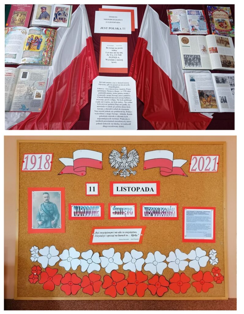 Gazetki na temat: Narodowe Święto Niepodległości w Bibliotekach Publicznych Gminy Budzów