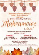 ZAPRASZAMY NA GMINNE WARSZTATY PLASTYCZNE „MAKRAMOWE LIŚCIE”