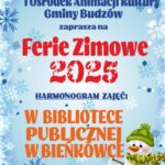 FERIE ZIMOWE 2025 W BIBLIOTECE PUBLICZNEJ W BIEŃKÓWCE