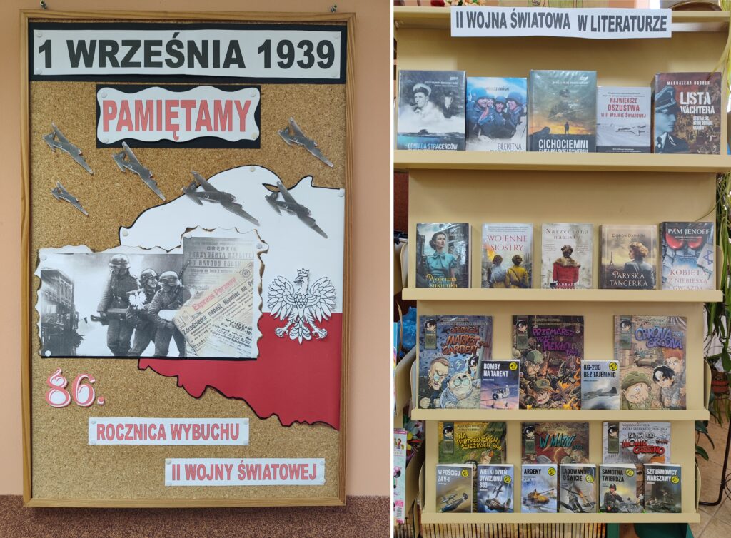 ZAPRASZAMY NA WYSTAWY W NASZYCH BIBLIOTEKACH 1 WRZEŚNIA – 86 ROCZNICA WYBUCHU II WOJNY ŚWIATOWEJ