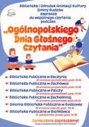 ZAPRASZAMY DO WSPÓLNEGO CZYTANIA PODCZAS „OGÓLNOPOLSKIEGO DNIA GŁOŚNEGO CZYTANIA”