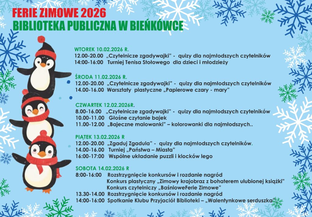Ferie Zimowe Bieńkówka plan 2