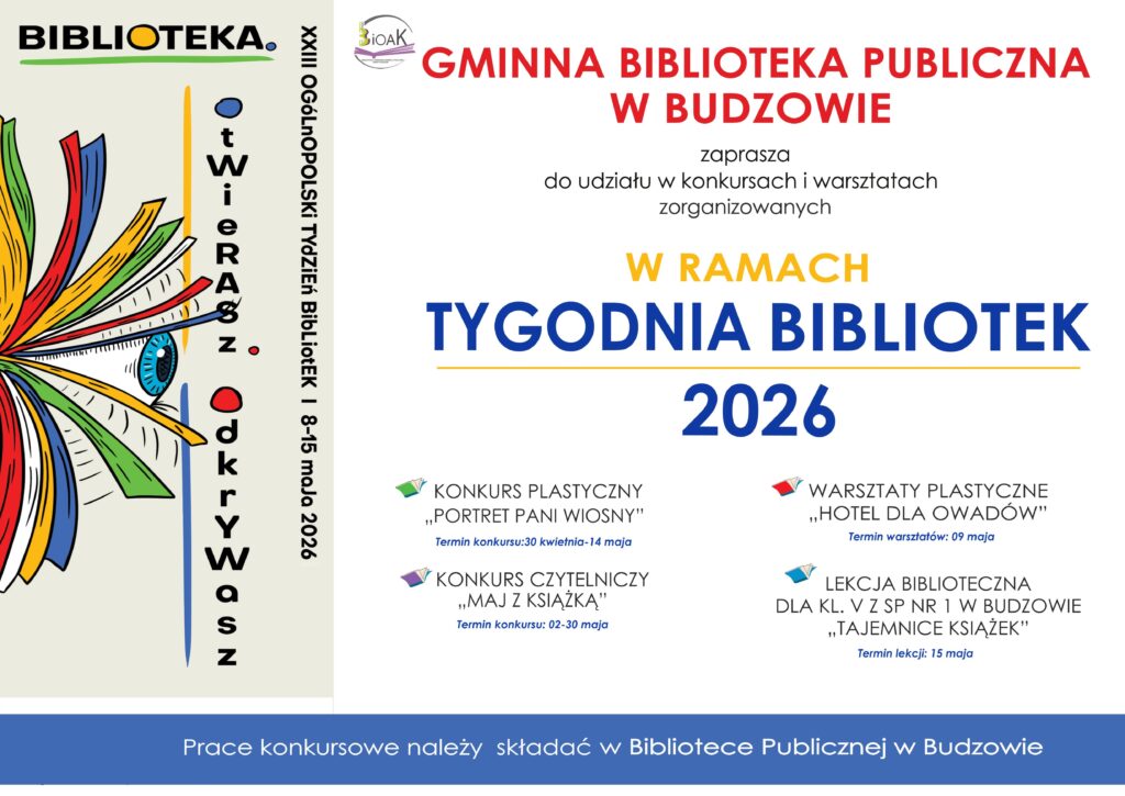 Tydzień Bibliotek 2026 w Bibliotece Publicznej w Budzowie - poprawiony