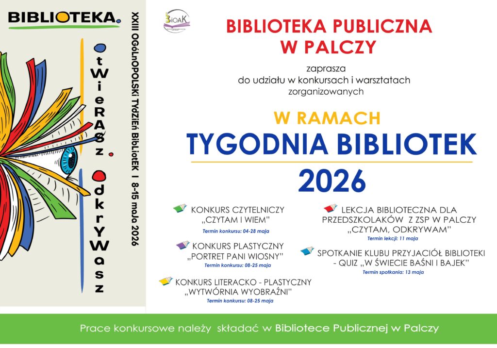 Tydzień Bibliotek 2026 w Bibliotece Publicznej w Palczy