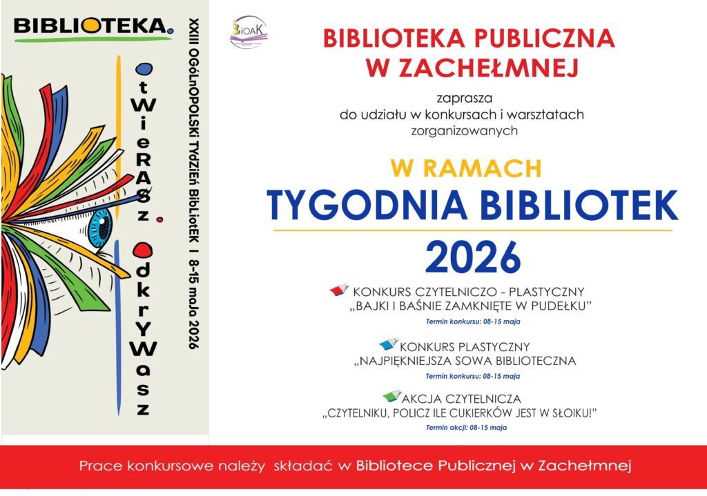 Tydzień Bibliotek 2026 w Bibliotece Publicznej w Zachełmnej
