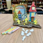 Lekcja biblioteczna w Krainie Muminków z grupą Żaki z Przedszkola Samorządowego w Budzowie w Gminnej Bibliotece Publicznej w Budzowie