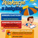 Gminna Biblioteka Publiczna w Budzowie zaprasza na Wakacje z Książką. Konkurs plastyczny: Portret Adama Mickiewicza. Konkurs czytelniczy: Wakacyjna wieża wyzwań czytelniczych. Spotkania czytelnicze: Bajkowe czytanie pod chmurką, W kranie LEGO, w krainie Muminków.