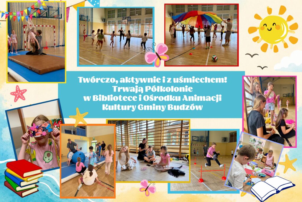 Twórczo, aktywnie i z uśmiechem! Trwają półkolonie w Bibliotece i Ośrodku Animacji Kultury Gminy Budzów